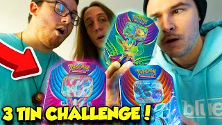 We Opened 3 Mystery Pokemon Card Tins And THE LOSER HAS TO DO THIS...