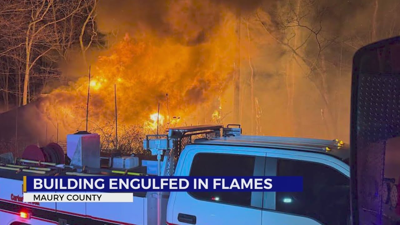 2 injured, including first responder, amid Maury County fire - YouTube