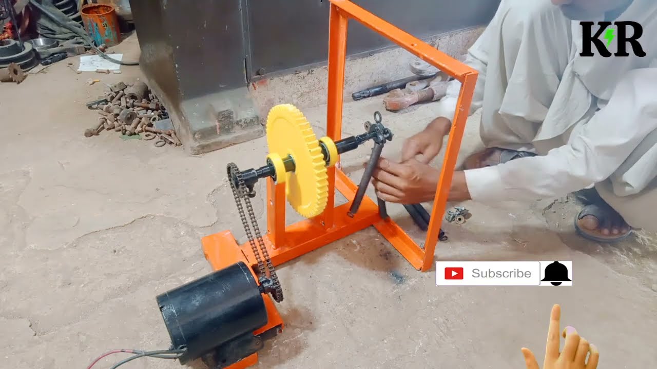 We build flywheel free energy spring machine at home new experiment make free electricity