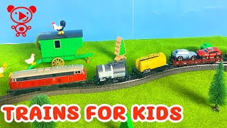 Kırmızı Lokomotif Ve Yük Trenleri Thomas Ile Çocuklar İçin Oyuncak Trenler