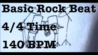 Basic Rock Drum Beat - 140 BPM - Metronome Loop 140BPM - 4/4 Time - Rock Beat - Drum Backing Track