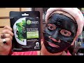 Garnier Skin Naturals Black Serum Mask Pure Charcoal review & demo | Poretightening SHEETMASK | RARA