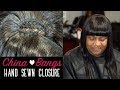 Full Head Sew In Weave w/Hand Stitched Closure + China Bangs