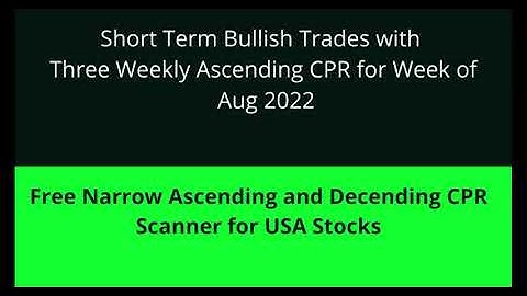 Weekly CPR for ShortTerm Swing Trading | Three Ascending CPR  and Developing CPR  Aug 22nd, 2022