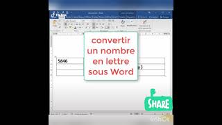 Word Convertir un Nombre en Lettre