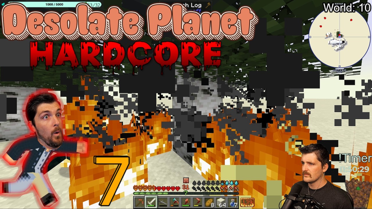 Ouch but we go AGAIN!!! 😱🏹 HARDCORE Desolate Planet Day 6🌲☕  #minecraft #moddedminecraft