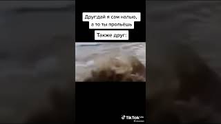 друг: дай я сам налью, а то ты прольешь. также друг: