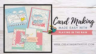 NEW Card Class - How to make 3 cards featuring the Playing in the Rain Bundle from Stampin' Up!