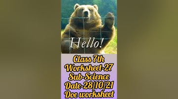 class 7th science worksheet 27 date (28/10/21) || class 7 worksheet 27 science #shorts