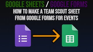 How to make a scout sheet using Google Sheets and Google Forms for Events (basics)