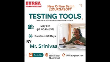 🧪 New Online Batch @ DURGASOFT – Testing Tools 🧪