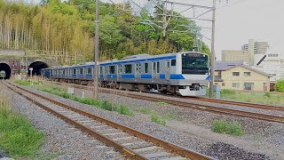 代走E531系土浦行き古鍛冶町踏切走行シーン