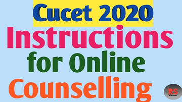 Instructions for online counselling || Cucet 2020 || RS Classes