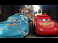 Disney Cars big crash  Lightning McQueen Mater Jackson Storm The King Dinoco 43