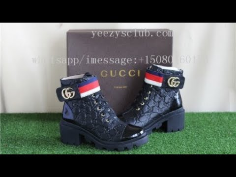 gucci leather combat boot