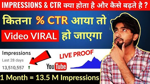 Impression Click Through Rate YouTube | Youtube impression kya hota hai | CTR kitna hona chahiye ?