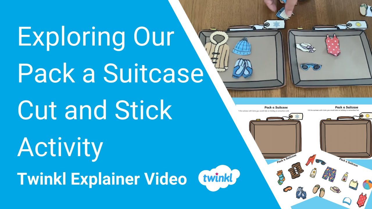 Exploring Our Pack a Suitcase Cut and Stick Activity YouTube