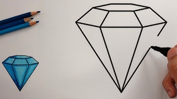 HOW TO DRAW 3D DIAMOND EASY | DRAWING DIAMOND STEP BY STEP