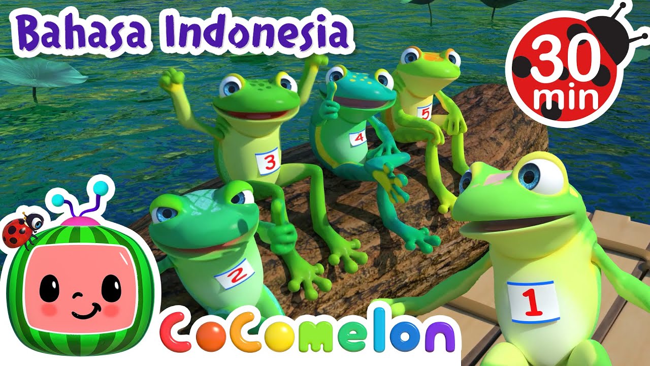 Lima Katak Kecil Bermain Air🐸 | CoComelon Bahasa Indonesia - Lagu Anak Anak | Nursery Rhymes