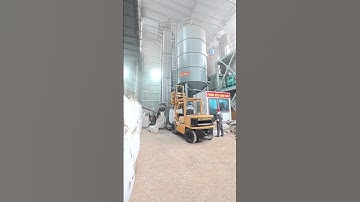 Khu vực cát sấy làm vữa keo trong xưởng sản xuất với công nghệ sấy cát đa tầng thùng quay Đại Việt