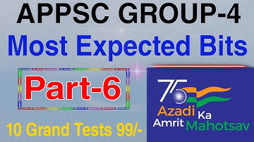 APPSC Group-4 Most Expected Bits Part-6 General Studies| Unnati | Must Watch| 10 Grand Tests-99