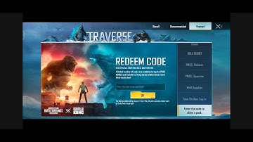 Pubg mobile New Redeem code || Godzilla vs Kong New Event || Redeem code