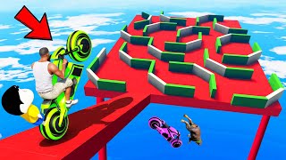 SHINCHAN AND FRANKLIN TRIED THE IMPOSSIBLE MAZE PUZZLE CAR BIKE PARKOUR CHALLENGE GTA 5