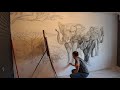 Рисунок на стене - Слоны 15