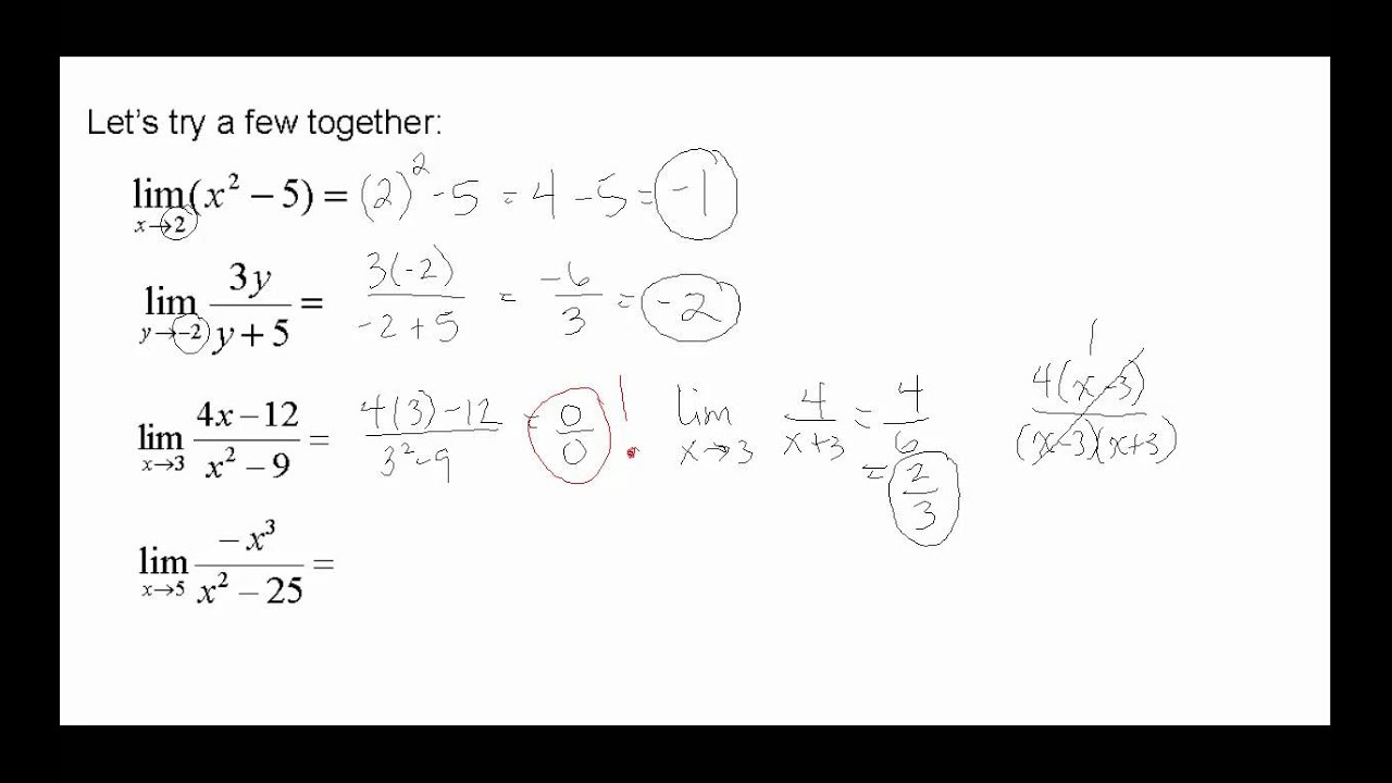 Limits Algebraically - YouTube