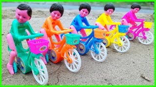 Bicycle racing toys for children | Lightning mcqueen car, construction vehicles Toys for Kids