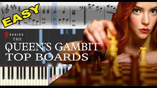 The Queen's Gambit - Top Boards | Piano Keyboard Tutorial & Sheet Music
