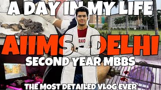 A Day in My Life at AIIMS Delhi❤️ | 2nd year edition | Most Detailed Vlog Ever🔥 #vlog #aiims #mbbs