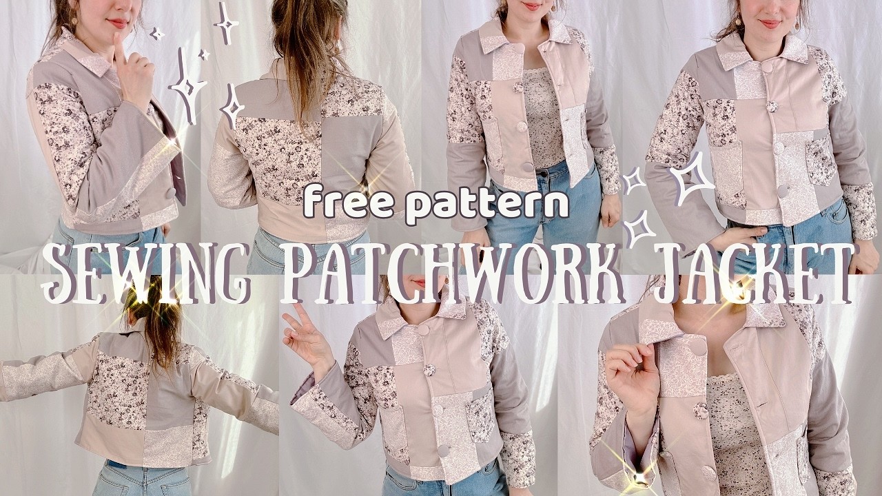 DIY Patchwork Jacket from Jeans | Step-by-Step Beginner Tutorial + Free ...