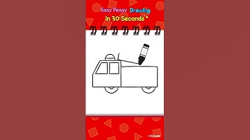 Draw a Fire Truck in 30 Seconds! 🚒✏️ | Easy Drawing for Kids #JunyTony #Shorts