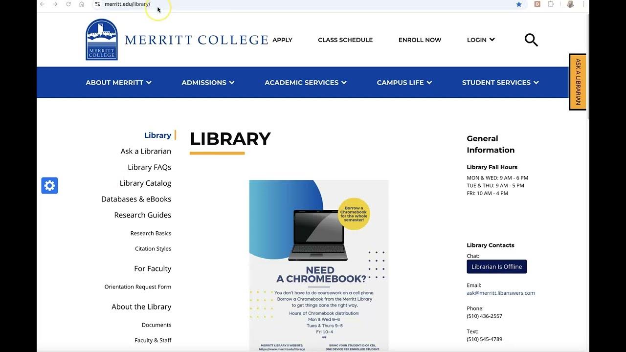 Using the Merritt Library Catalog & Databases YouTube