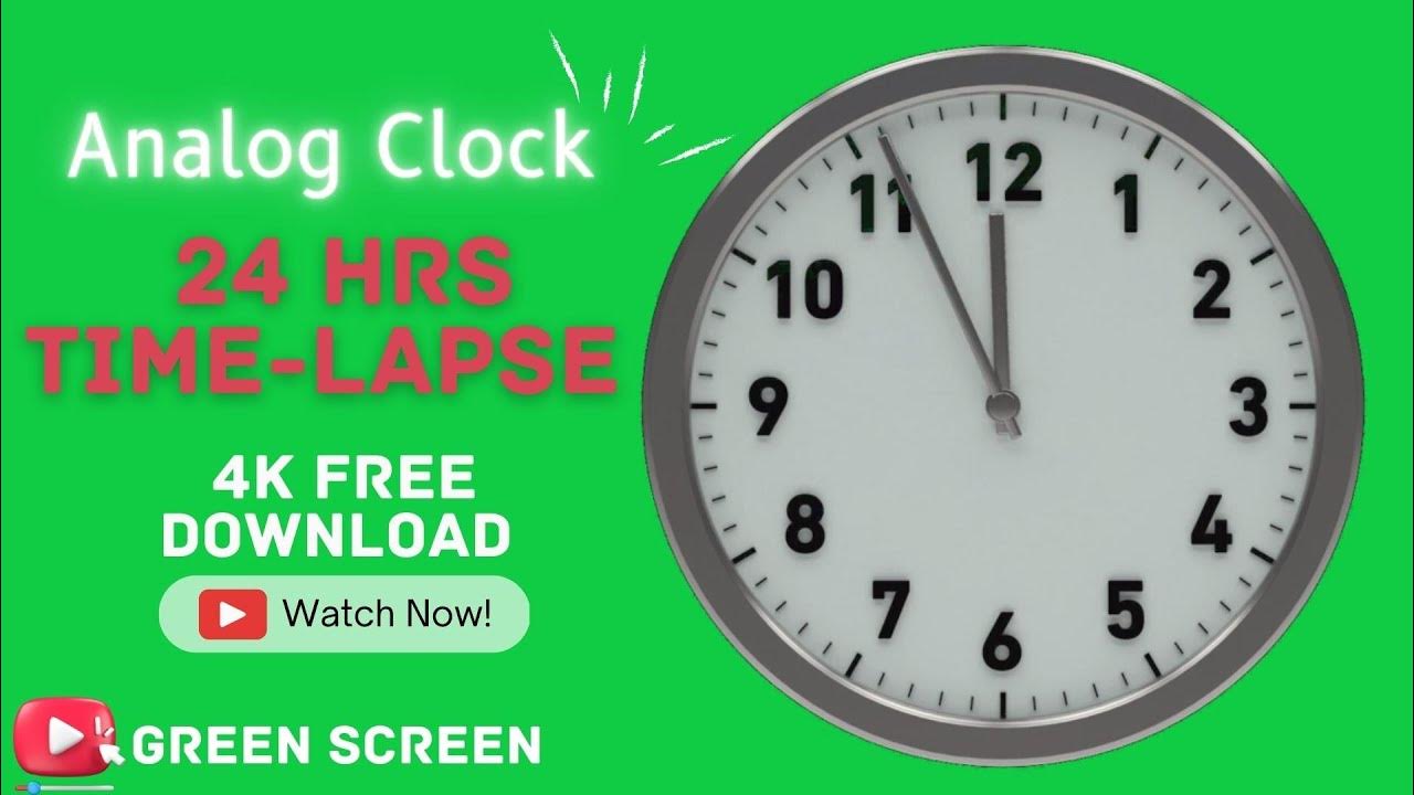 Wall Clock Time-lapse 24 hours Green Screen Video Stock footage ...