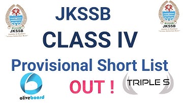 JKSSB CLASS IV PROVISIONALLY SHORT LIST OUT