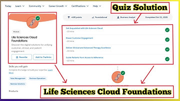 Life Sciences Cloud Foundations | Salesforce Trailhead | Quiz Solution