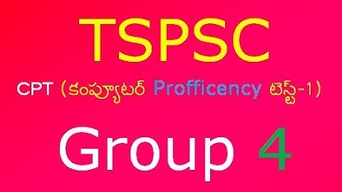 Tspsc CPT Questions for Group 4|| Computer Skill Test-1 for Group 4 by Sampath Vaddepally