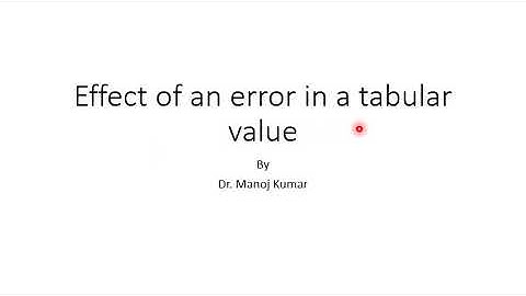 Effect of an error in a tabular value