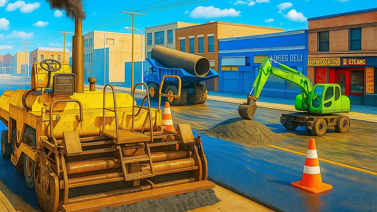 Bulldozer & Excavator Build the New Path | CONSTRUCTION VEHICLES - YouTube