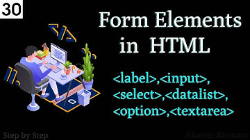 #30. Basic form elements in HTML || select, textarea, datalist, input, label, optgroup, etc...