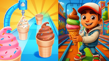 Subway Surfer vs stacky Ice Cream Run android gameplay walkthrough