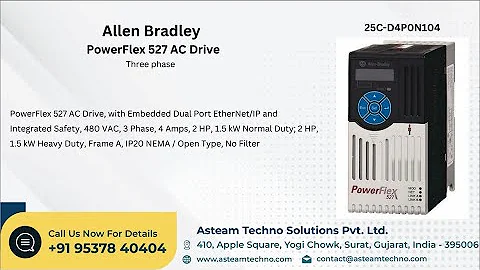 Rockwell Automation PowerFlex 527 AC Drive Three phase: 25C-D4P0N104, 25C-D6P0N104, 25C-D010N104