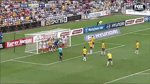 The Best Indirect free kick defending ever? | Central Coast vs Brisbane Roar