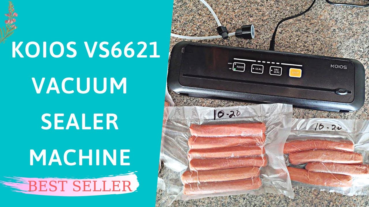 Koios Vacuum Sealer Machine, 86Kpa Automatic Vacuum Air Food sealer/Built-in Cutter Starter Kit, Dry & Moist Food Preservation Modes, Pulse Function