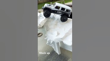 Axial scx24 RC rock crawler DIY indoor course made of foam scraps. 1/24 scale