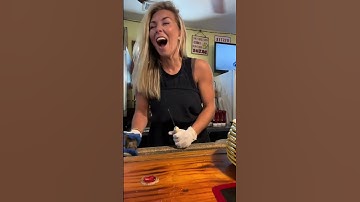 Funniest Oyster Shucking Yet! #oyster #oysters #oystershucking #rawoysters
