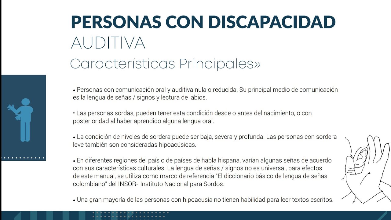 Personas con Discapacidad Auditiva Características Recomendaciónes ...