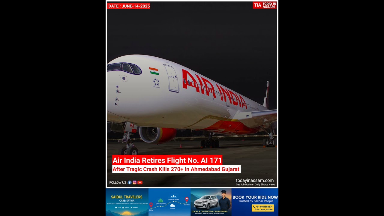 Air India Retires Flight No. AI 171 After Tragic Crash Kills 270+ in Ahmedabad 